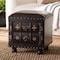 Baxton Studio Charlier Brown Upholstered Wood Storage Ottoman with Drawer 153-9185 - alternate 2